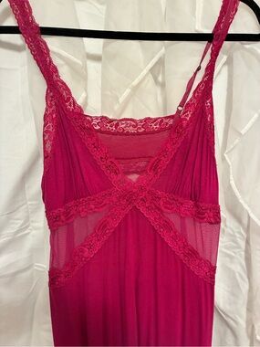 Adore Me Fuchsia Lace-Trim Chemise